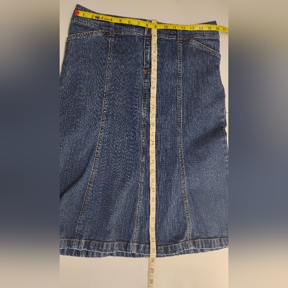 Bandolino Denim Skirt Midi Sz 10 Women's Stretch Blue Jean Med Wash - Picture 8 of 10